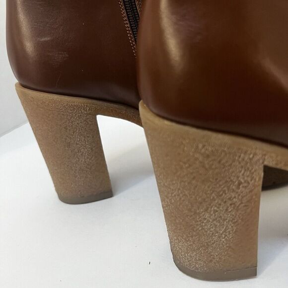Amalfi By Rangoni Cognac Brown Longobarda Heeled Ankle Boots 8.5 Mod - Picture 7 of 12